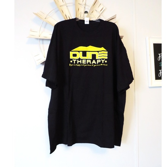 NEW Dune Therapy "Happy at the Dunes" Black Graphic Tee Size 4X - Picture 2 of 6